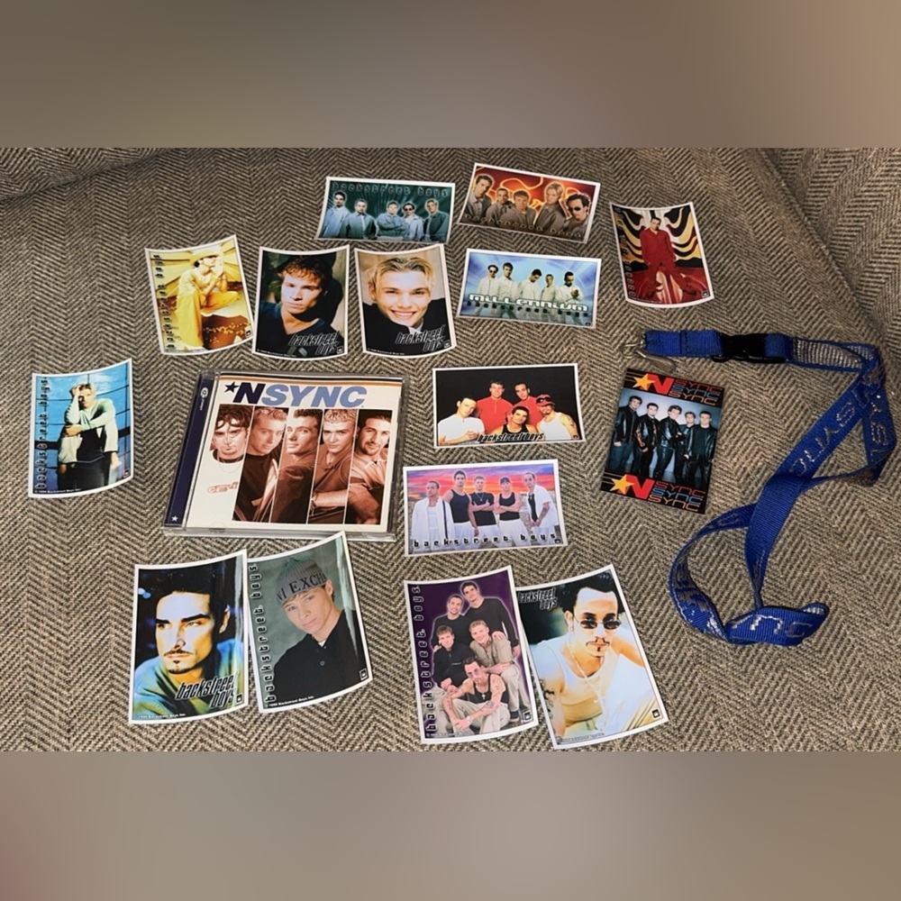 VTG/90’s Boy Bands/NSYNC/Backstreet Boys Collectible Photo Cards/Lanyard/CD